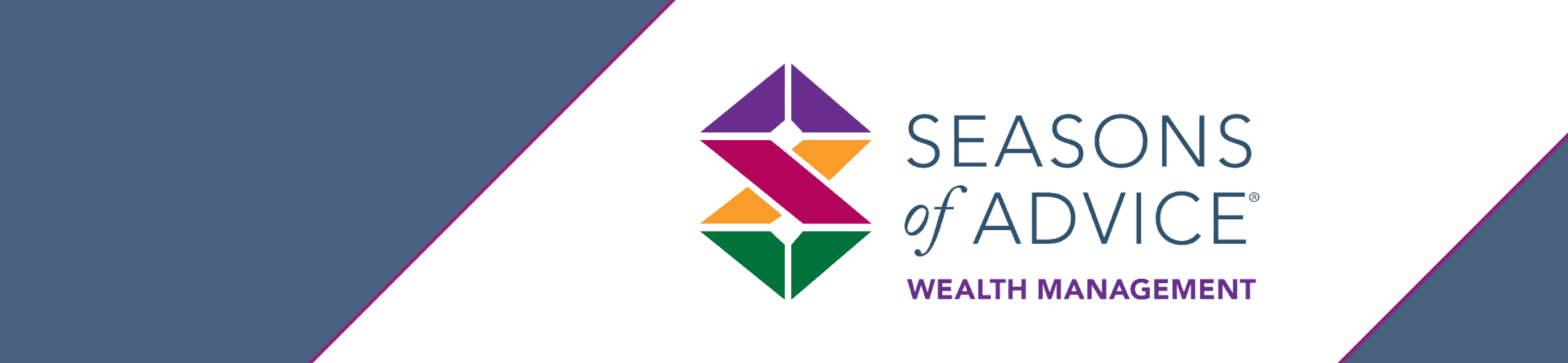Logo with geometric shapes in purple, red, orange, and green forming a square, accompanied by the text 