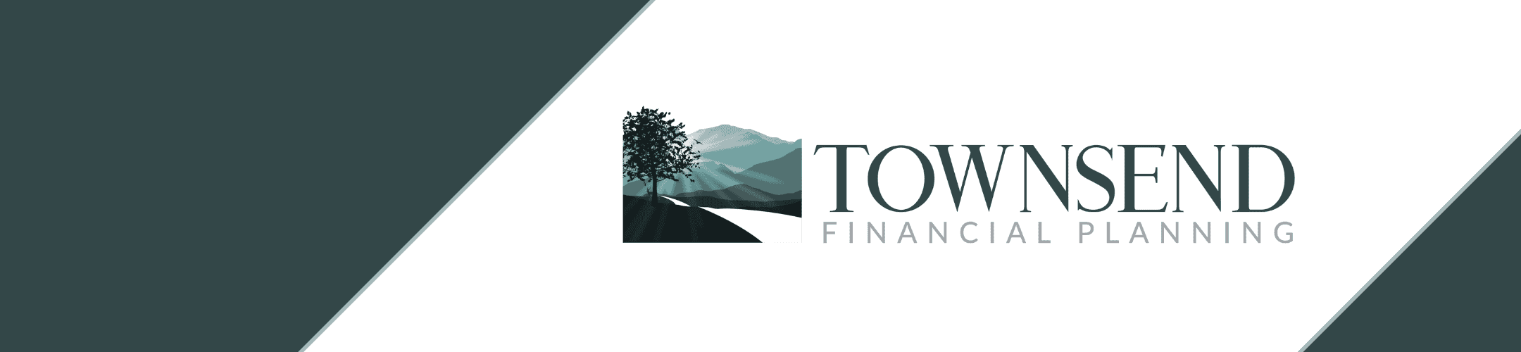 Logo for Townsend Financial Planning featuring a stylized landscape with a tree and mountains, with the name 