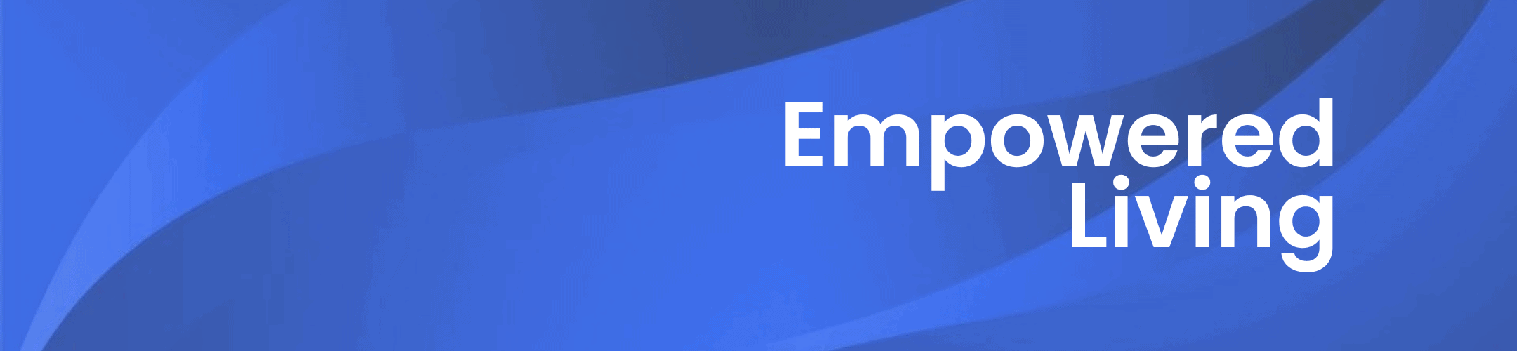 Blue background with abstract wave patterns and the words 